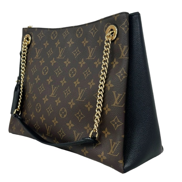 Louis Vuitton Surenne MM Shoulder Tote Bag M43772 Monogram Brown Black Noir - Picture 5 of 15